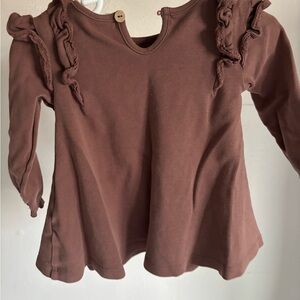 Quincy Mae Brown Ruffle Dress